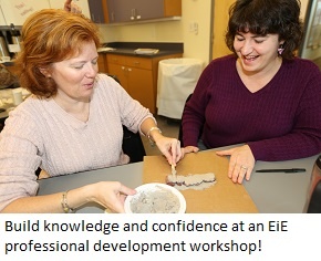 Teachers at an EiE professional development workshop.